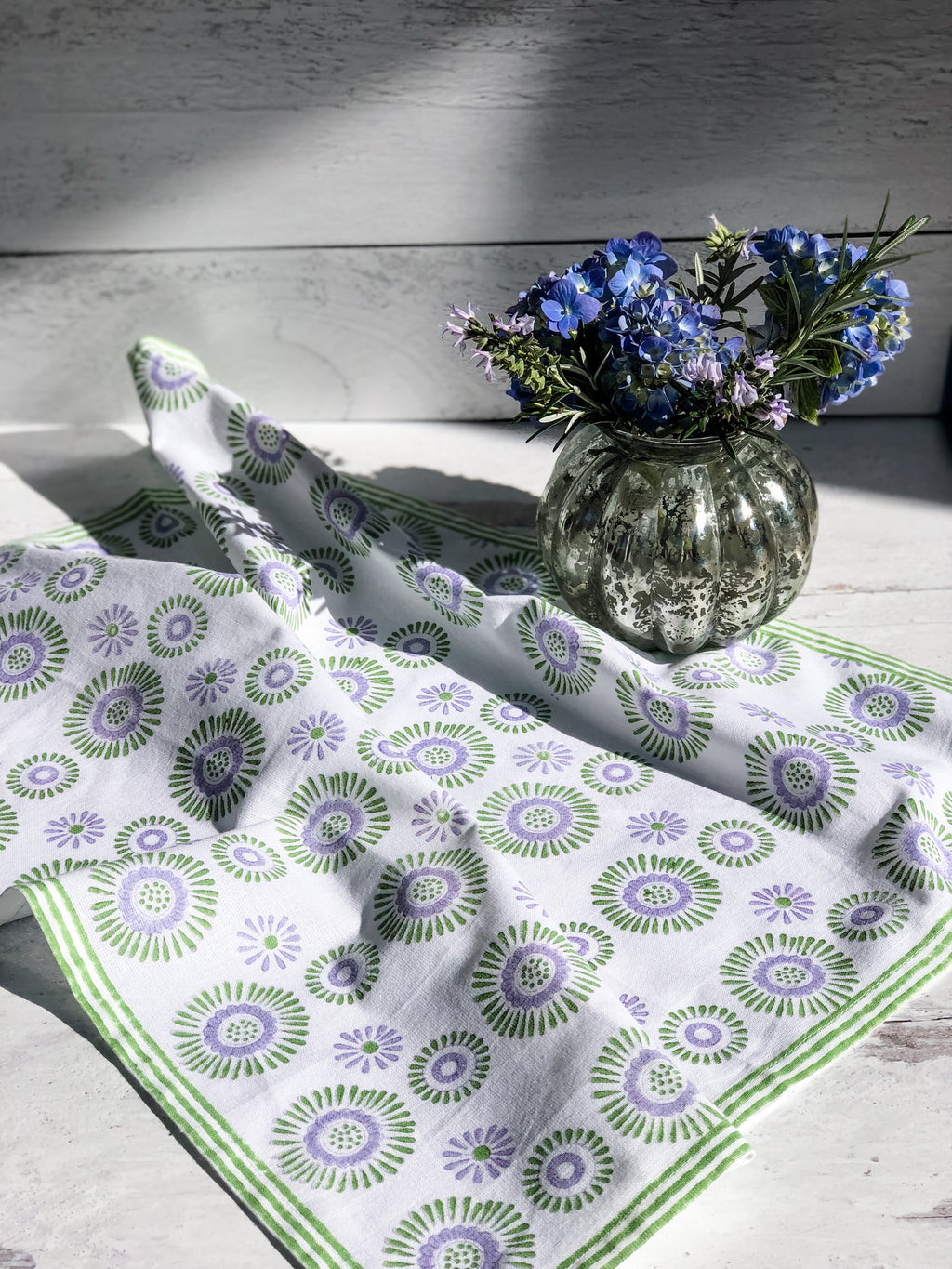 Aster Napkins - Set of 4 in Lavender and Green