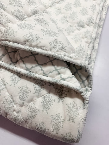Reversible Quilt - August Tern Gray and Lattice