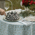 Villa Vaux Grand Tablecloth - Gray and Green