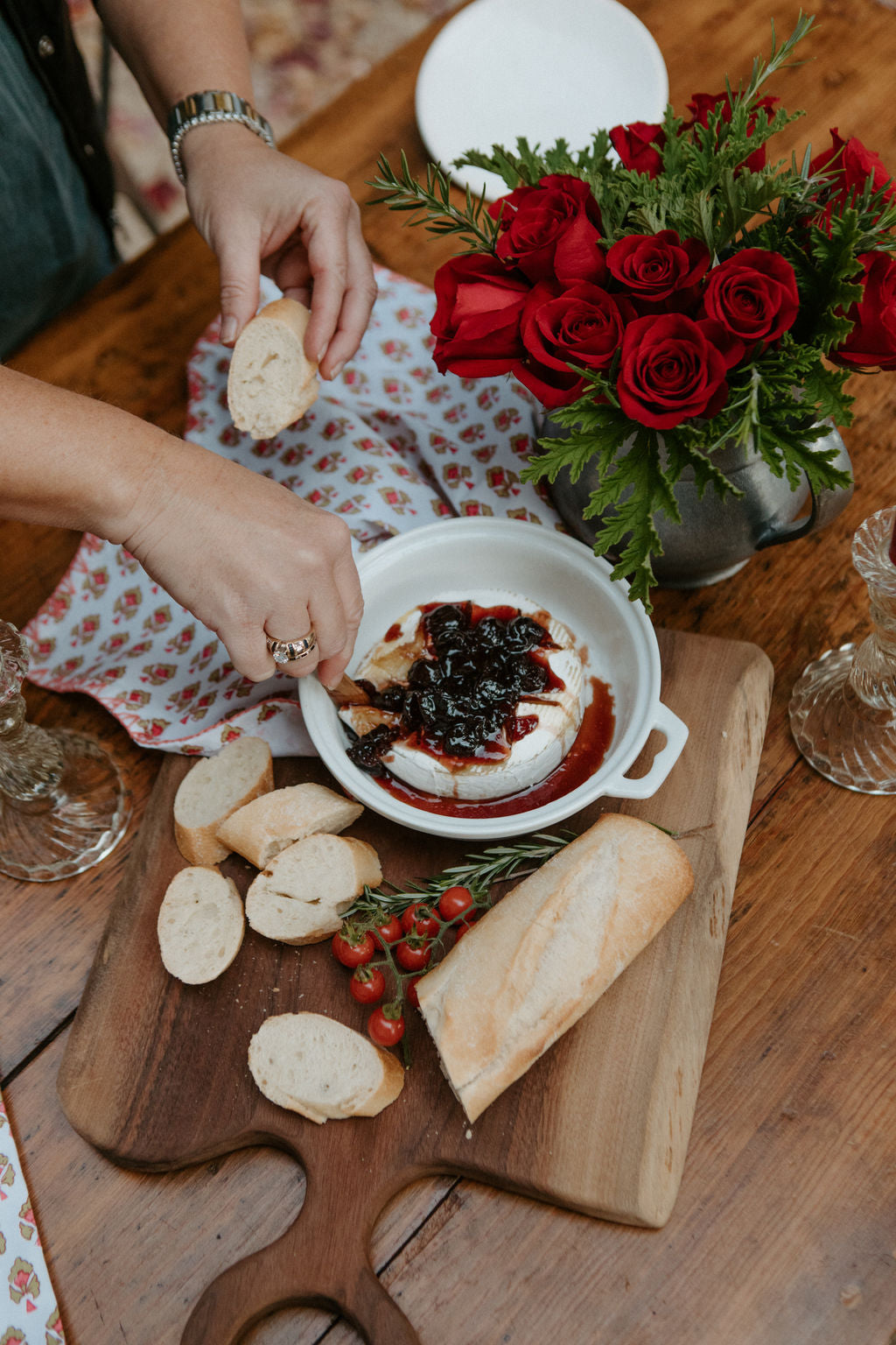 Twine Ceramic Brie Baker & Wood Spreader