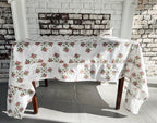 Garden Pink and Green Tablecloth - Cotton | Linen Blend
