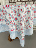Aster Tablecloth - Blue and Red