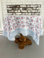 Aster Tablecloth - Blue and Red