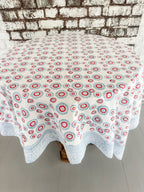Aster Tablecloth - Blue and Red