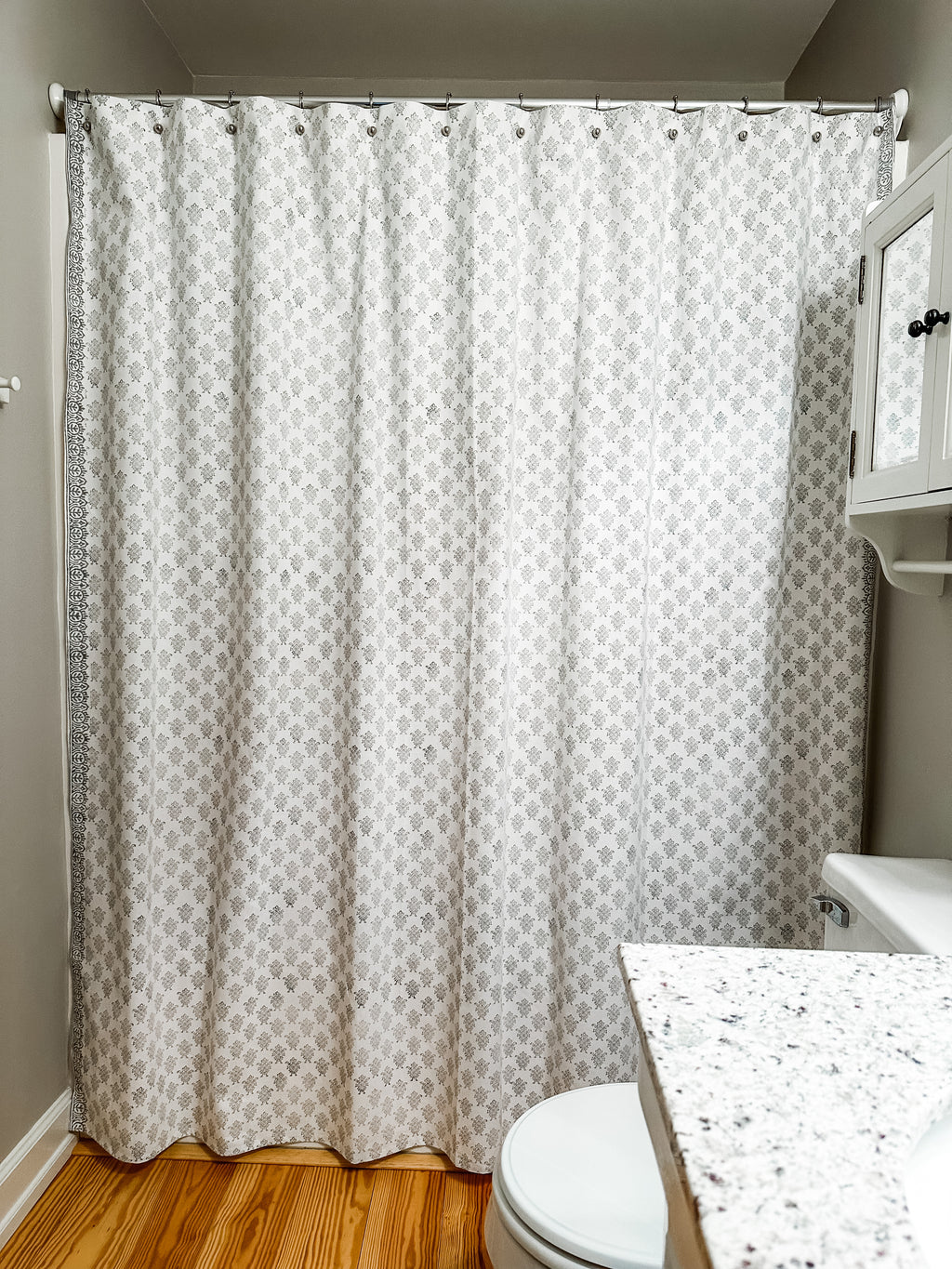 Shower Curtain - August Print in Tern Gray
