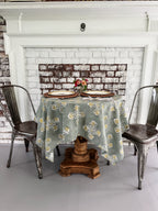 Garden Gray Tablecloth with Yellow and Green
