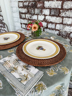 Garden Gray Tablecloth with Yellow and Green