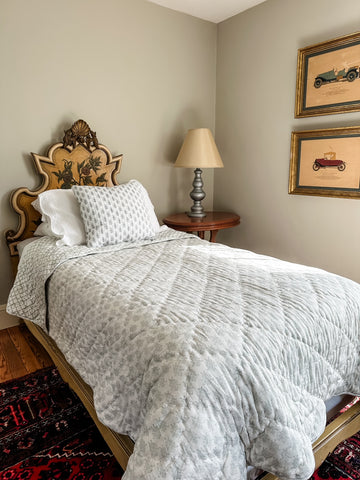 Reversible Quilt - August Tern Gray and Lattice
