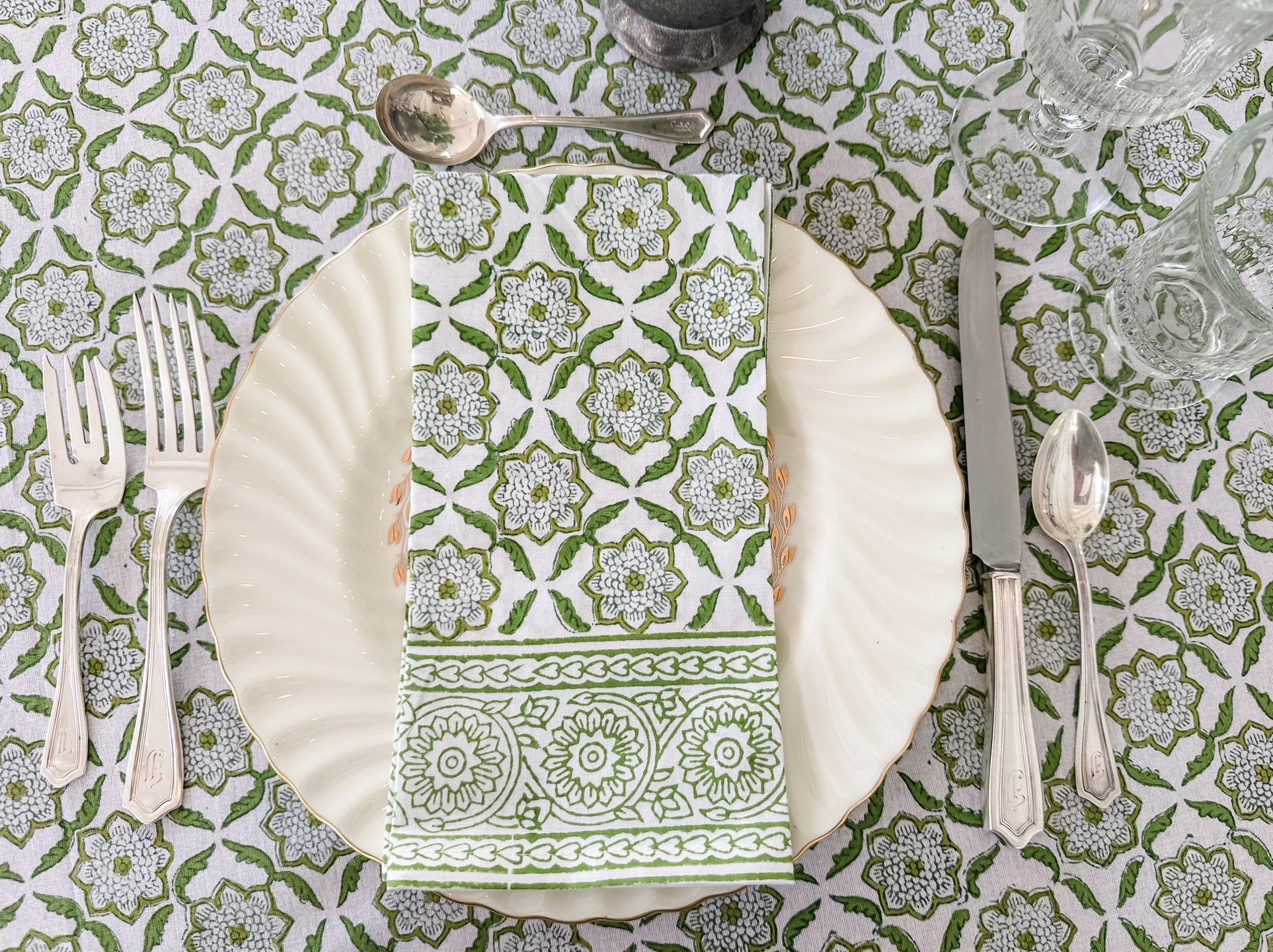 Seraphim Green Tablecloth