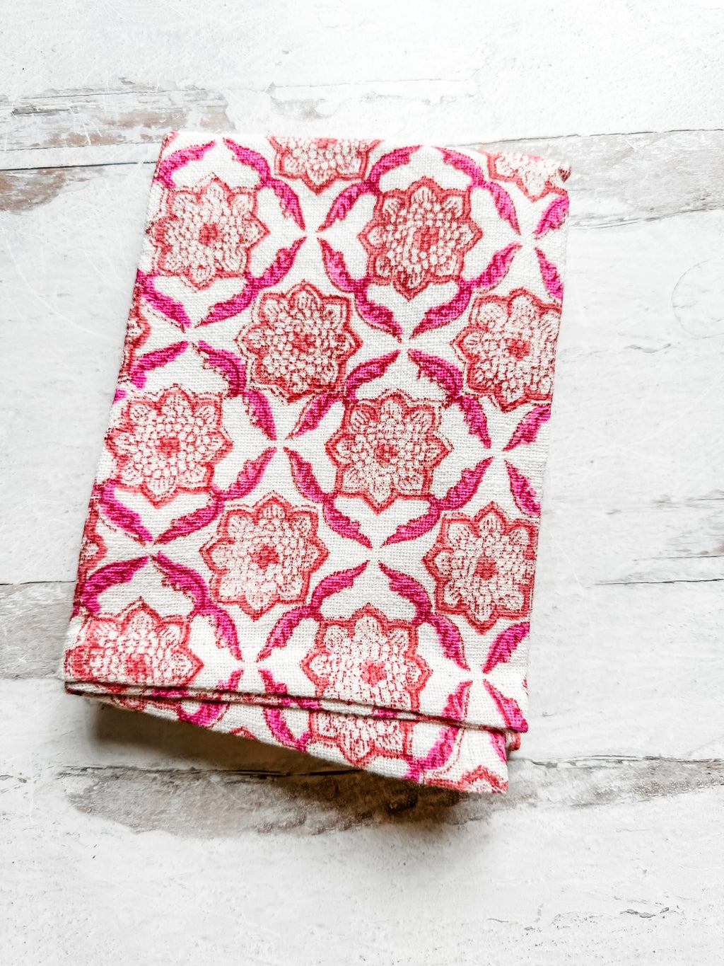 Kitchen Towel in Seraphim in Pink and Orange - set of 2