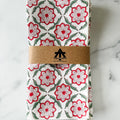 Seraphim Napkins in Red and Green Cotton | Linen blend