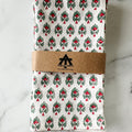 Trillium Napkins in Red and Green Cotton | Linen blend