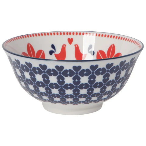 Danica Navy Bird Stamped Bowl 6 inch