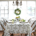 Garden Yellow and Gray Tablecloth - Cotton | Linen Blend