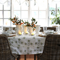 Garden Green and Gray Tablecloth - Cotton | Linen Blend