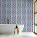 Villa Vaux Blue and Red Wallpaper
