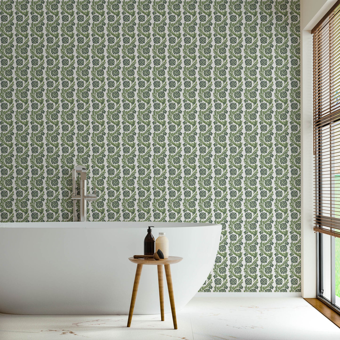 Villa Vaux Green Wallpaper