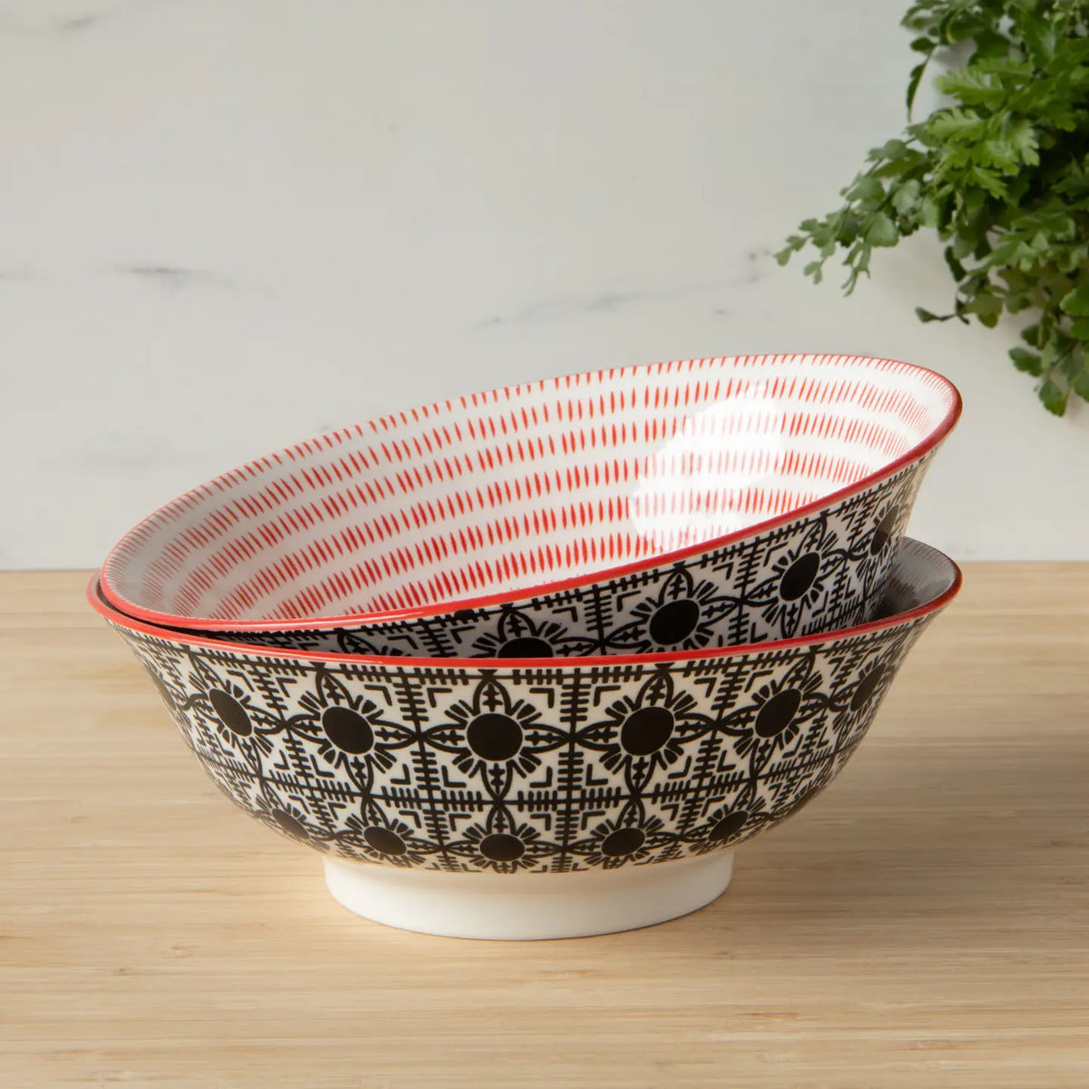 Danica Black Tiles Stamped Bowl 8 inch