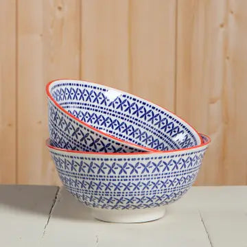 Danica - Blue Cross Stamped Bowl 6 inch