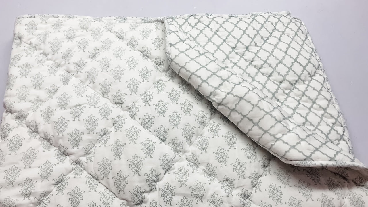 Reversible Quilt - August Tern Gray and Lattice