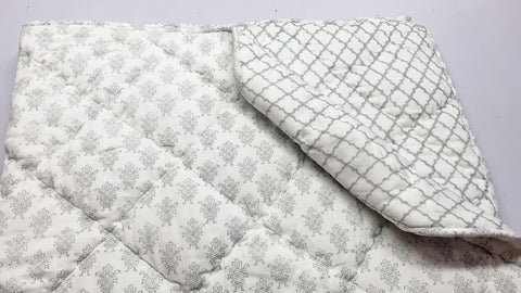 Reversible Quilt - August Tern Gray and Lattice
