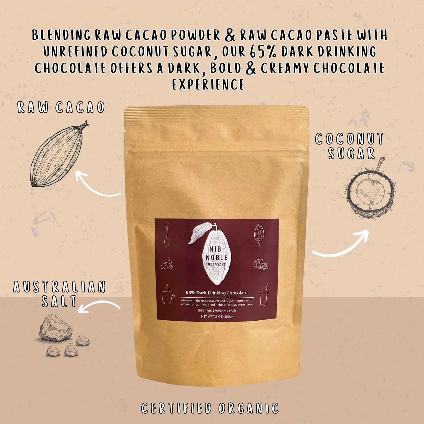 Nib + Noble Organic Drinking Chocolate