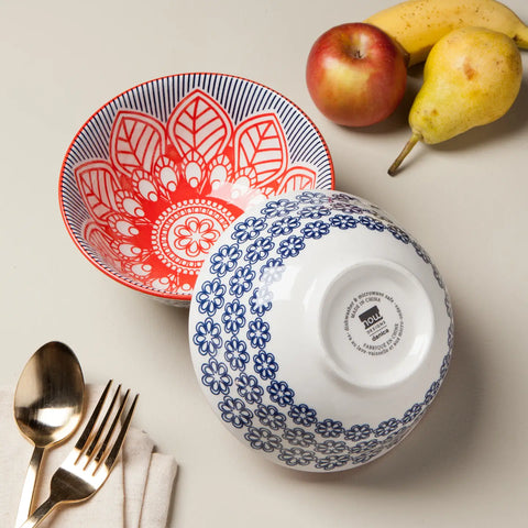Danica - Red Floral Stamped Bowl 6 inch