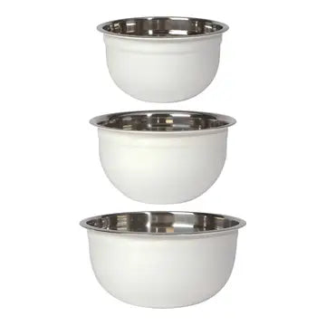 Danica - Matte Steel White Mixing Bowls Set of 3