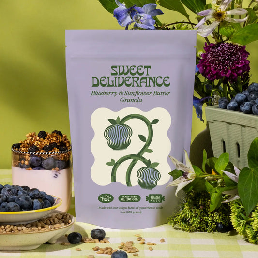 Sweet Deliverance Granola - Blueberry & Sunflower Butter Granola 9.5 oz bag