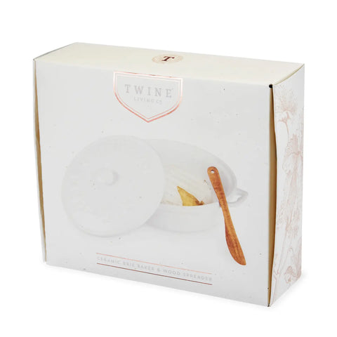 Twine Ceramic Brie Baker & Wood Spreader