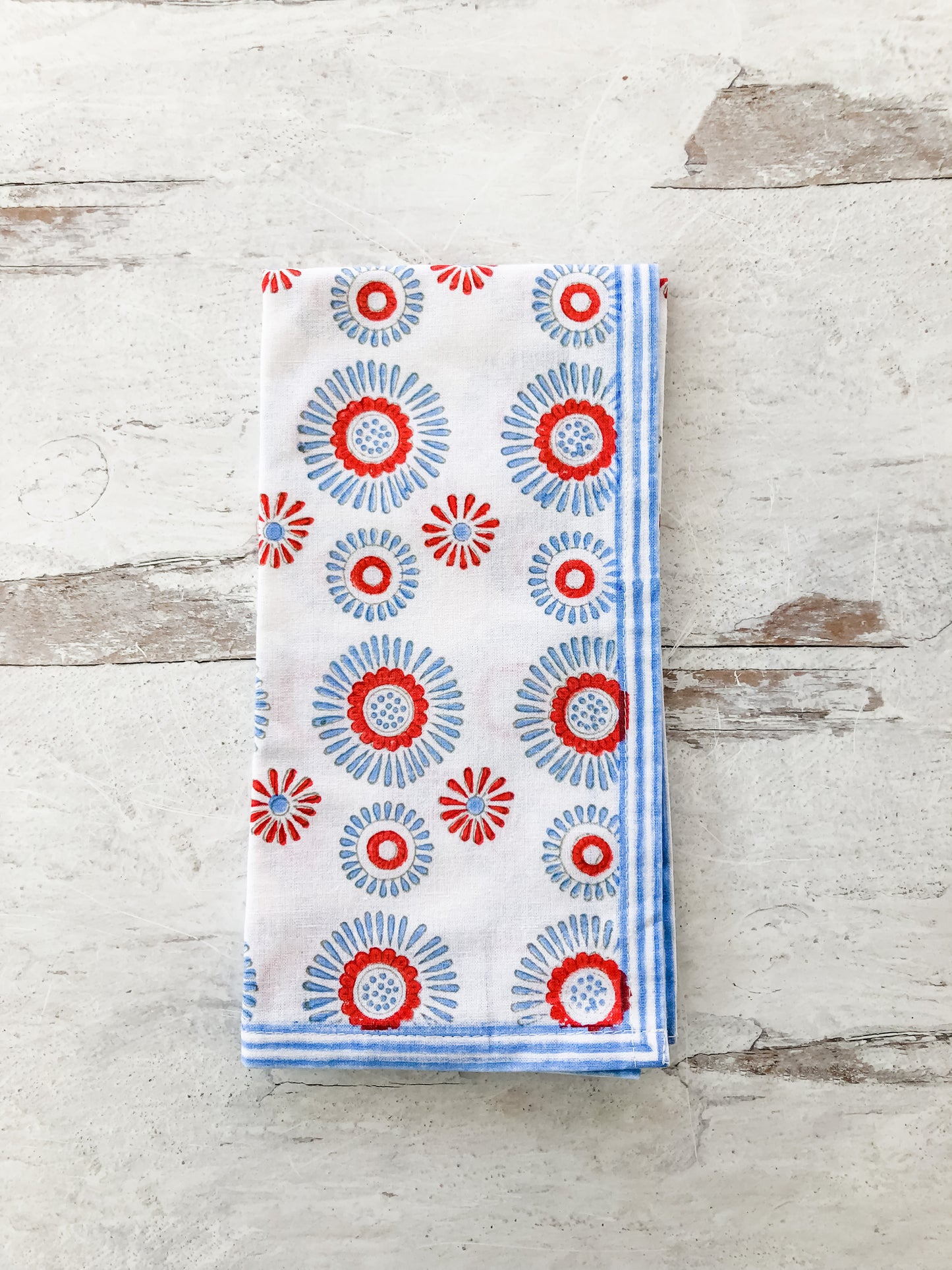 Aster Napkins - Set of 4 in Blue and Red