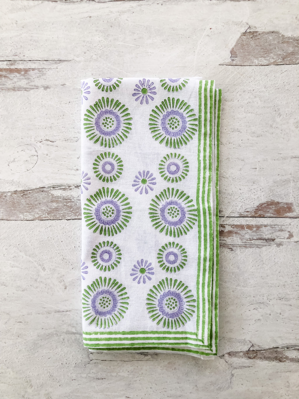Aster Napkins - Set of 4 in Lavender and Green
