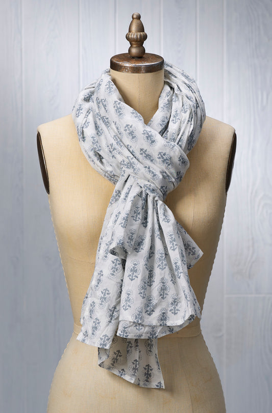 Scarf / Wrap / Sarong - Talelayo print in Tern Gray