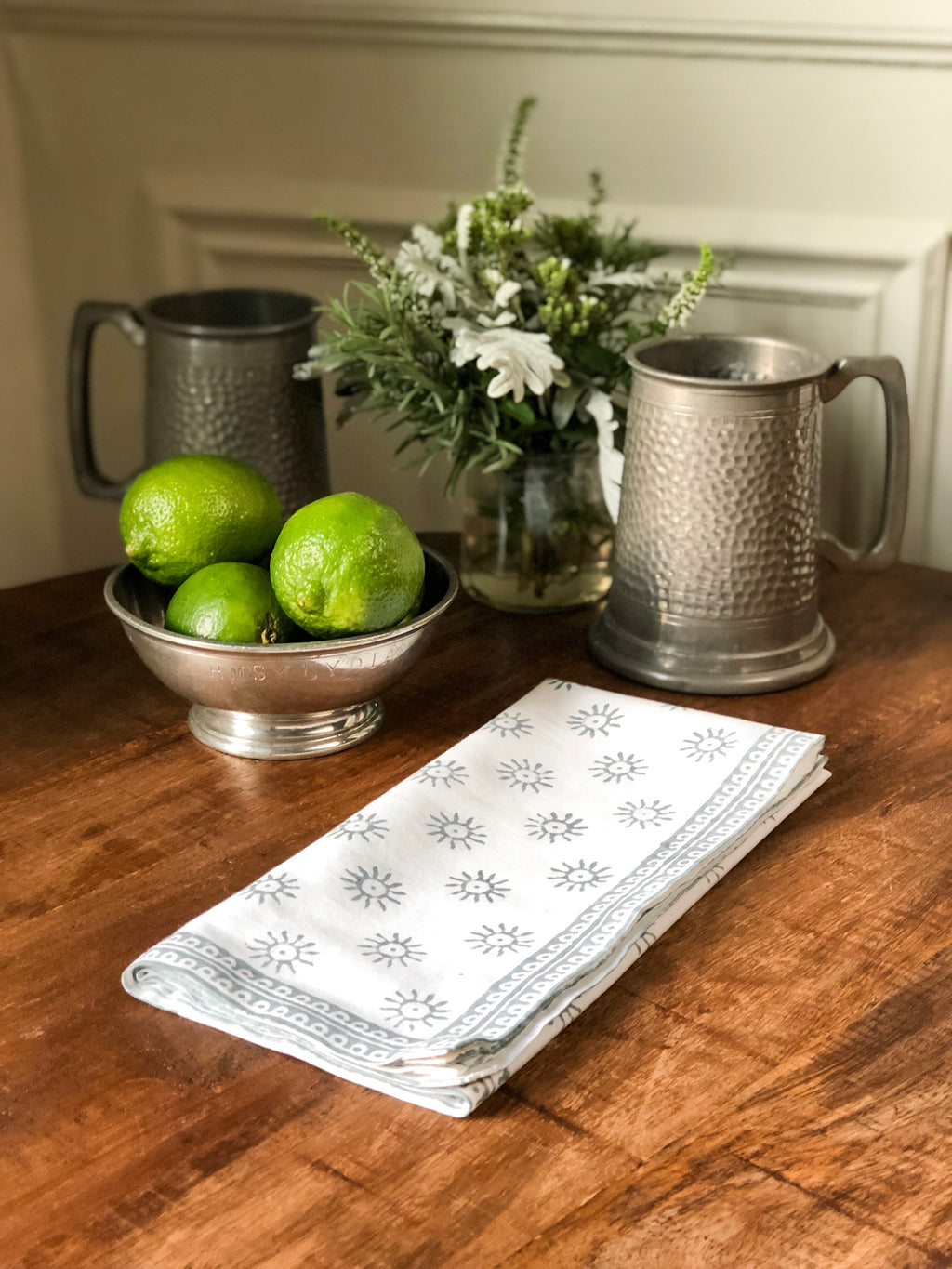 Here Comes the Sun Napkins in Tern Gray - set of 4