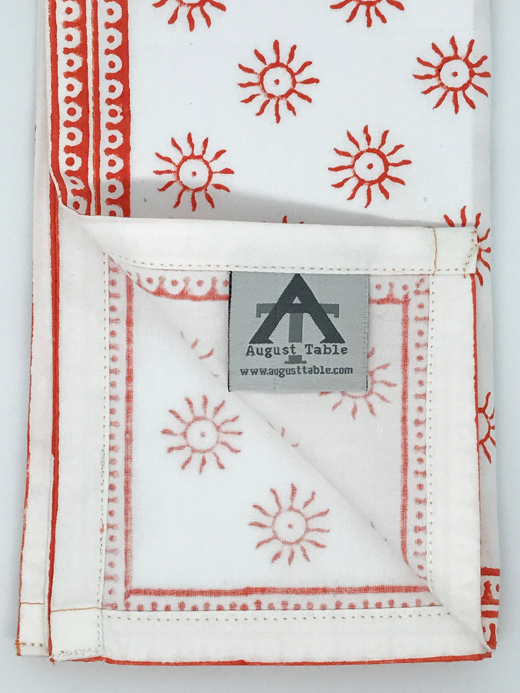 Here Comes the Sun Tablecloth in Cardinal Red