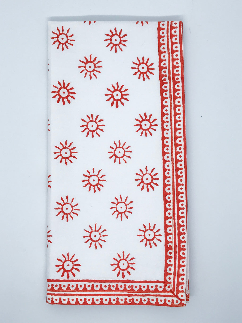 Here Comes the Sun Tablecloth in Cardinal Red