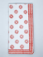 Here Comes the Sun Tablecloth in Cardinal Red