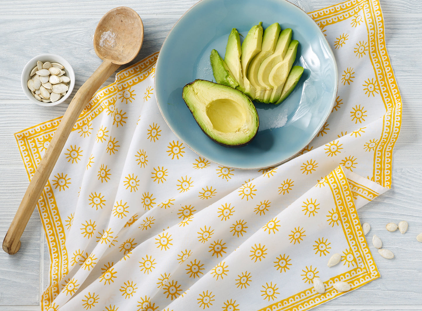 Here Comes the Sun Tablecloth in Tanager Yellow