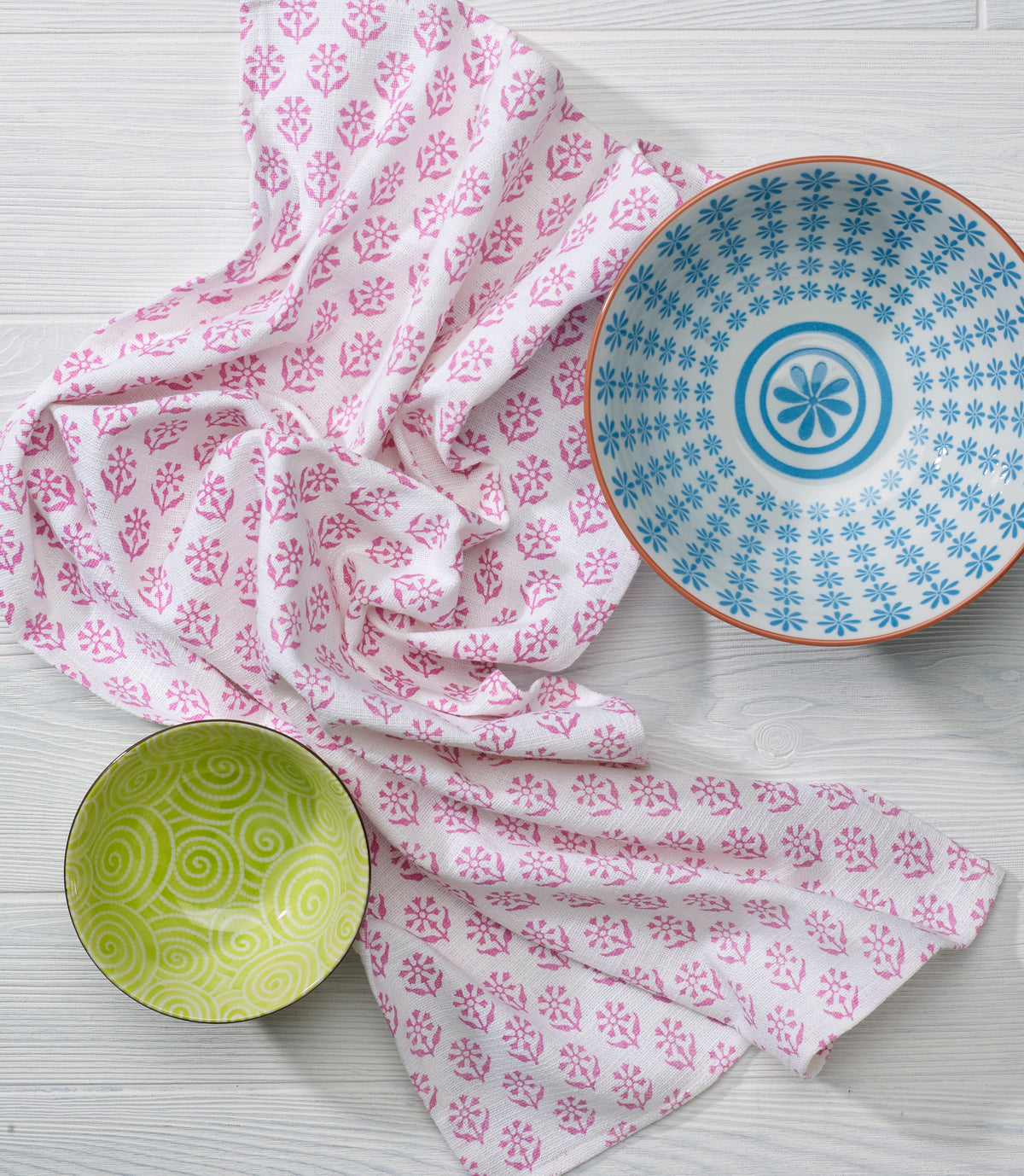 Kitchen Towel in Kestrel Pink Sequoia print - set of 2
