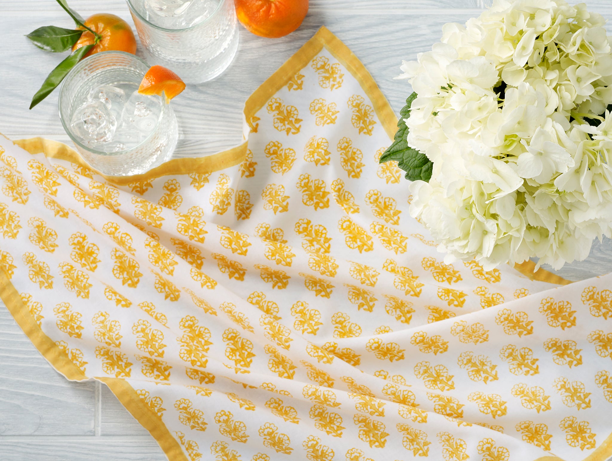 Mini Flowers on Yellow - Cloth Napkins