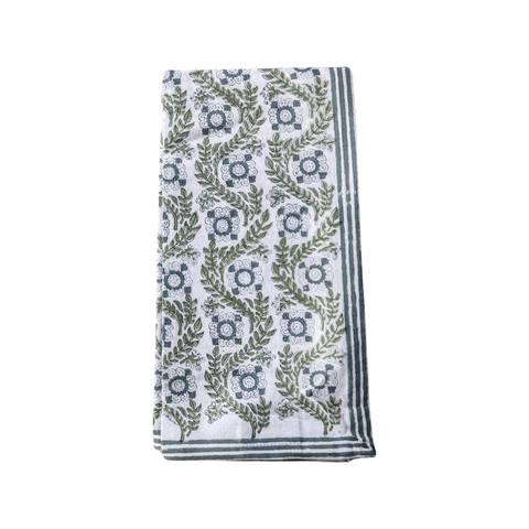 Villa Vaux - Grand Gray and Green Napkins - Ships Late May