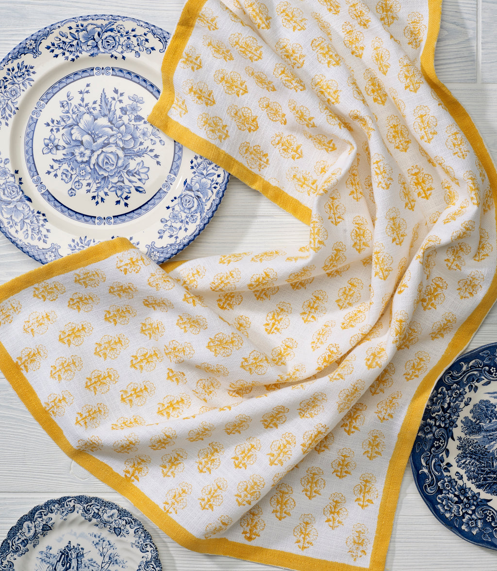 Kitchen Towel in Tanager Yellow Talelayo print - set of 2